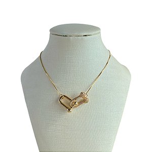 Colar Folheado Ouro 18k Elos Inspired Cravejado