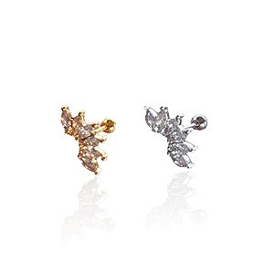 Piercing Aço Inoxidável Dourado e Prata Tragus Navetes