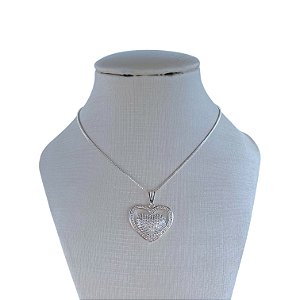 Colar Folheado Ouro 18k e Prata 925 Coração Cravejado