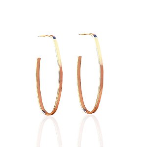 Brinco Folheado Ouro 18k Argola Oval