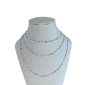 Colar Triplo Bijuteria Corações