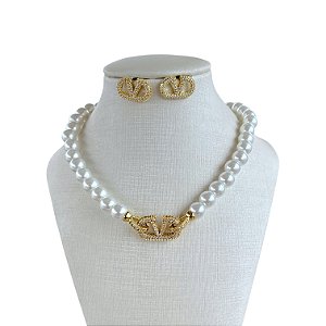 Conjunto Folheado Ouro 18k e Prata 925 Inspired Cravejado