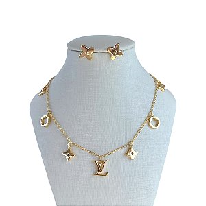Conjunto Folheado Ouro 18k e Prata 925 inspired