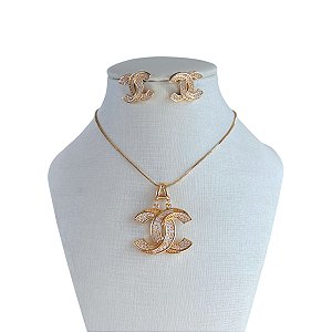 Conjunto Folheado Ouro 18k e Prata 925 Inspired Cravejado