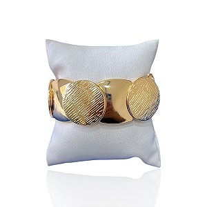 Pulseira Bijuteria Dourado Redonda Elástica