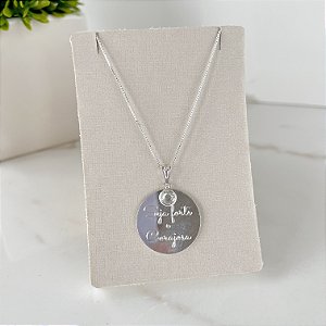 Colar Folheado Prata 925 Seja Forte e Corajosa