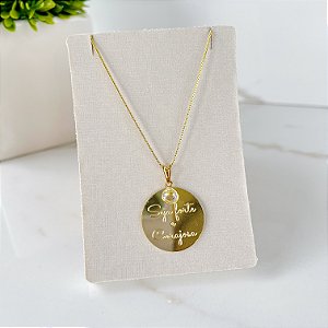 Colar Folheado Ouro 18k Seja Forte e Corajosa