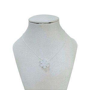 Colar Folheado Ouro 18k Fio de Silicone Flor