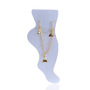 Tornozeleira Folheada Ouro 18k Cauda de Sereia