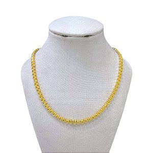 Choker Folheado Ouro 18k e Prata 925 Riviera Navetes