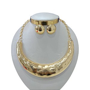 Conjunto Aro Bijuteria Chapeado