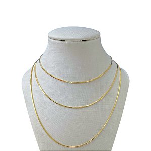 Colar Triplo Folheado Ouro 18k e Prata 925 Laminada