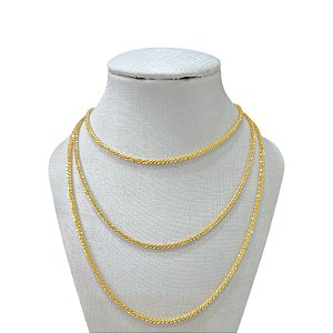 Colar Triplo Folheado Ouro 18k e Prata 925 Torcida