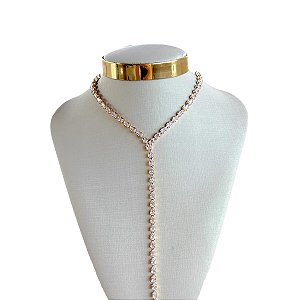 Colar Folheado Ouro 18k e Prata 925 Gravatinha Gotas