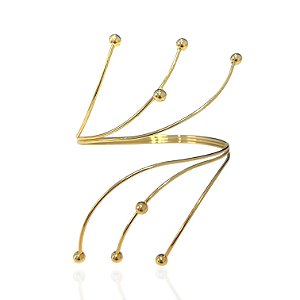 Bracelete Antebraço Folheado Ouro 18k e Prata 925 Bolinhas