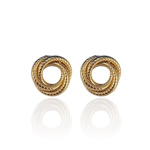 Brinco Bijuteria Dourado e Prata Elos