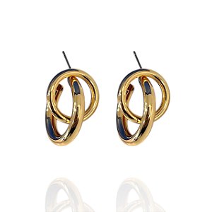 Brinco Bijuteria Dourado e Prata Elos