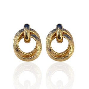 Brinco Bijuteria Dourado e Prata Elos