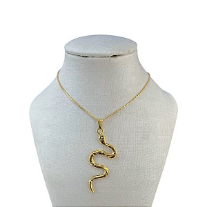 Colar Folheado Ouro 18k e Prata 925 Serpente