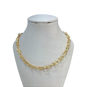 Colar Folheado Ouro 18k Correntaria Elos Bolinhas Inspired Fina