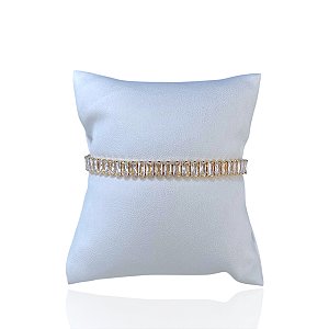 Pulseira Folheada Ouro 18k e Prata 925 Riviera Trava