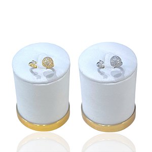 Anel Ajustável Bijuteria Dourado e Prata Bolinha Cravejada