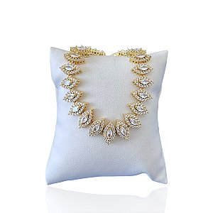 Pulseira Folheada Ouro 18k e Prata 925 Navete Cravajado