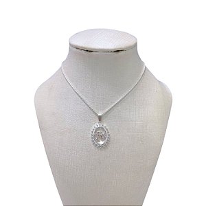 Colar Folheado Ouro 18k Fé Cravejada