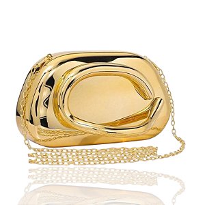 Bolsa Clutch Dourado e Prata Inspired Alça