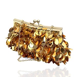 Bolsa Clutch Dourado e Prata Inspired Lantejolas