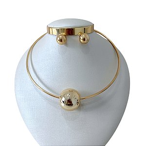 Conjunto Aro Bijuteria Esfera
