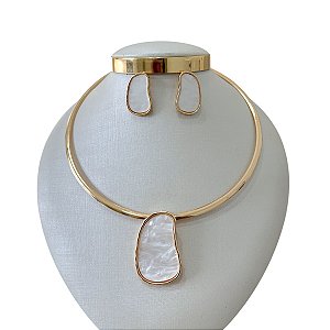 Conjunto Aro Bijuteria Madrepérola Orgânico