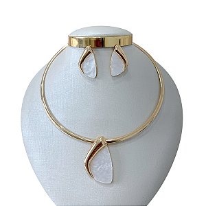 Conjunto Aro Bijuteria Madrepérola Orgânico