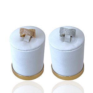 Anel Numeração Bijuteria Dourado e Prata Trançado Cravejado