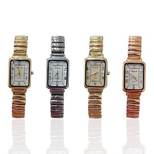 Relógio Aço Feminino Mini Quadrado