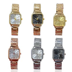 Relógio Aço Feminino Quadrado