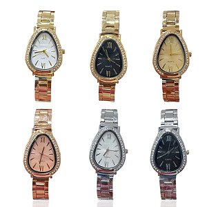 Relógio Aço Feminino Inspired Serpente Strass