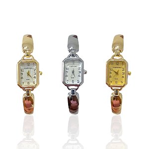 Relógio Aço Feminino Bracelete Quadrado
