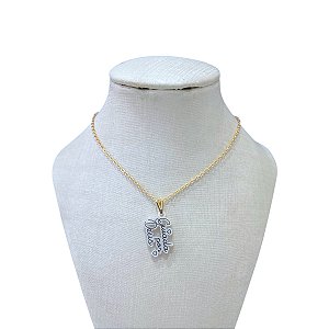 Colar Folheado Ouro 18k Guiada Por Deus Madrepérola