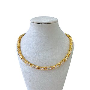 Colar Folheado Ouro 18k e Prata 925 Riviera Inspired