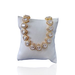 Pulseira Folheada Ouro 18k e Prata 925 Gotas Inspired Cravajada