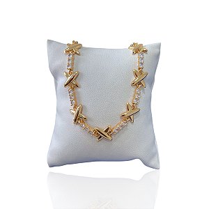 Pulseira Folheada Ouro 18k e Prata 925 Inspired X Cravajada
