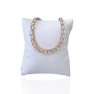 Pulseira Folheada Ouro 18k e Prata 925 Riviera Cristais