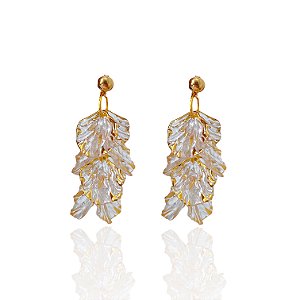 Brinco Bijuteria Dourado Conchas