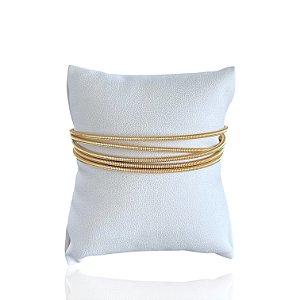 Pulseira Folheada Ouro 18k e Prata 925 Corda de Violão Fecho imã