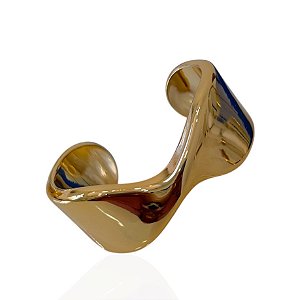 Bracelete Bijuteria Dourado e Prata Abaulado X