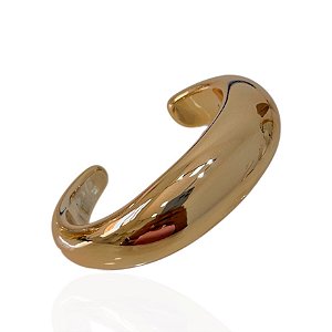 Bracelete Bijuteria Dourado e Prata Abaulado Liso