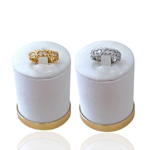 Anel Numeração Bijuteria Dourado e Prata Inspired X Cravejado