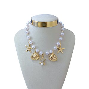 Colar Folheado Ouro 18k Sereismo Pérolas