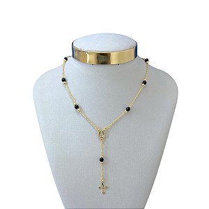 Colar Folheado Ouro 18k Terço Nossa Senhora